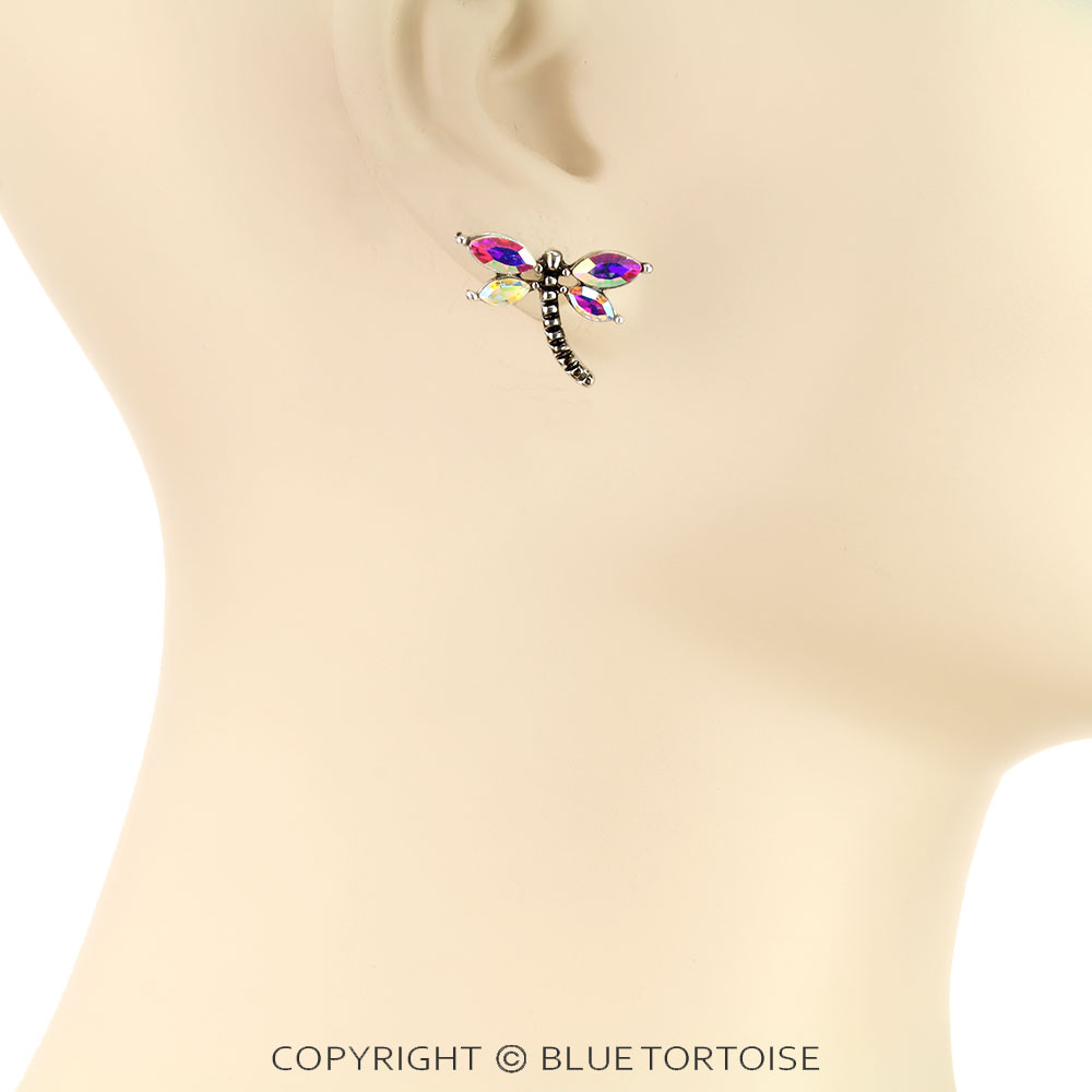 Western Dragonfly Stone Stud Earrings - Image 2