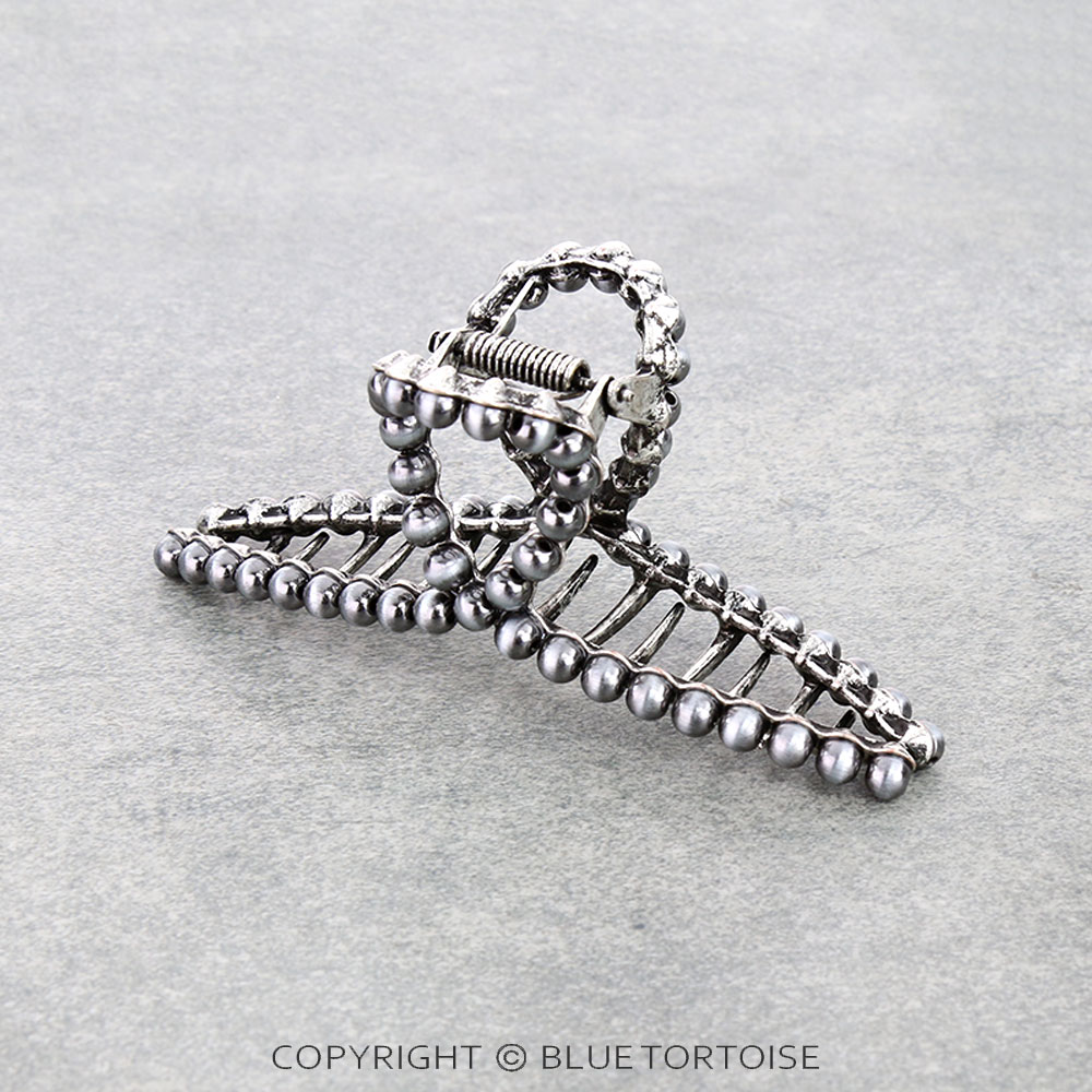 4.5" Navajo Style Pearl Banana Hair Claw Clip