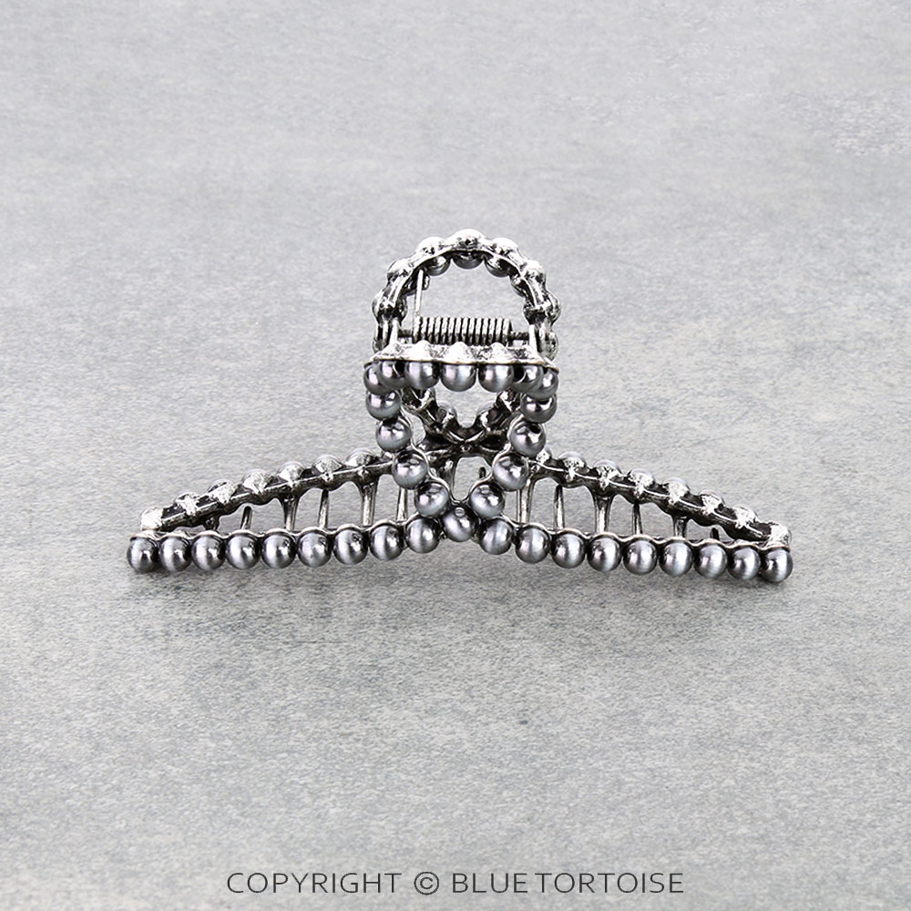 4.5" Navajo Style Pearl Banana Hair Claw Clip - Image 2