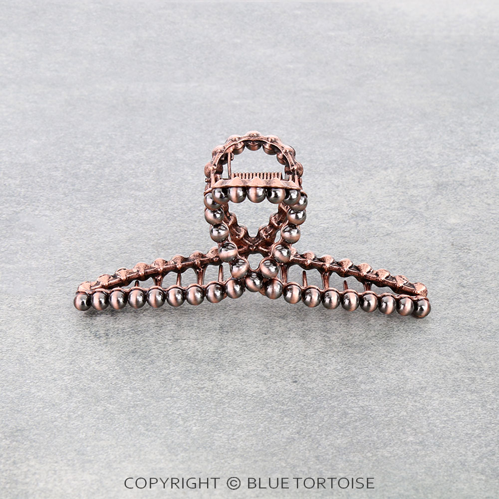4.5" Navajo Style Pearl Banana Hair Claw Clip - Image 2
