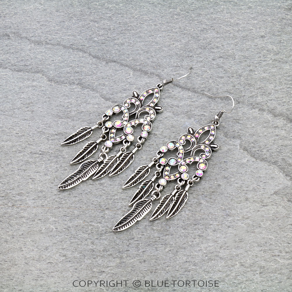 Western Feather Dangling Earrings