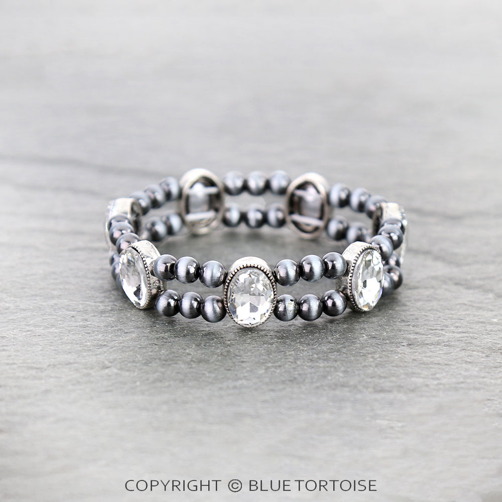 Oval Stone Double Stretch Bracelet