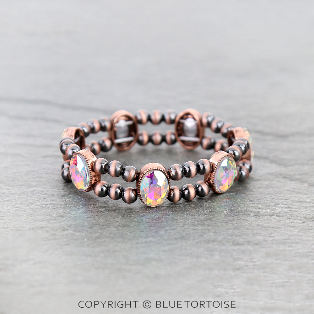 Oval Stone Double Stretch Bracelet