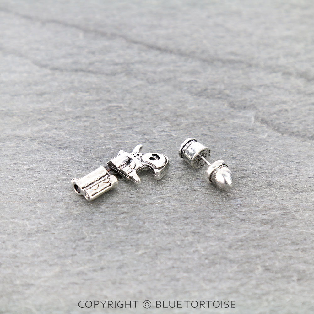 Western Pistol & Bullet Stud Earrings - Image 4