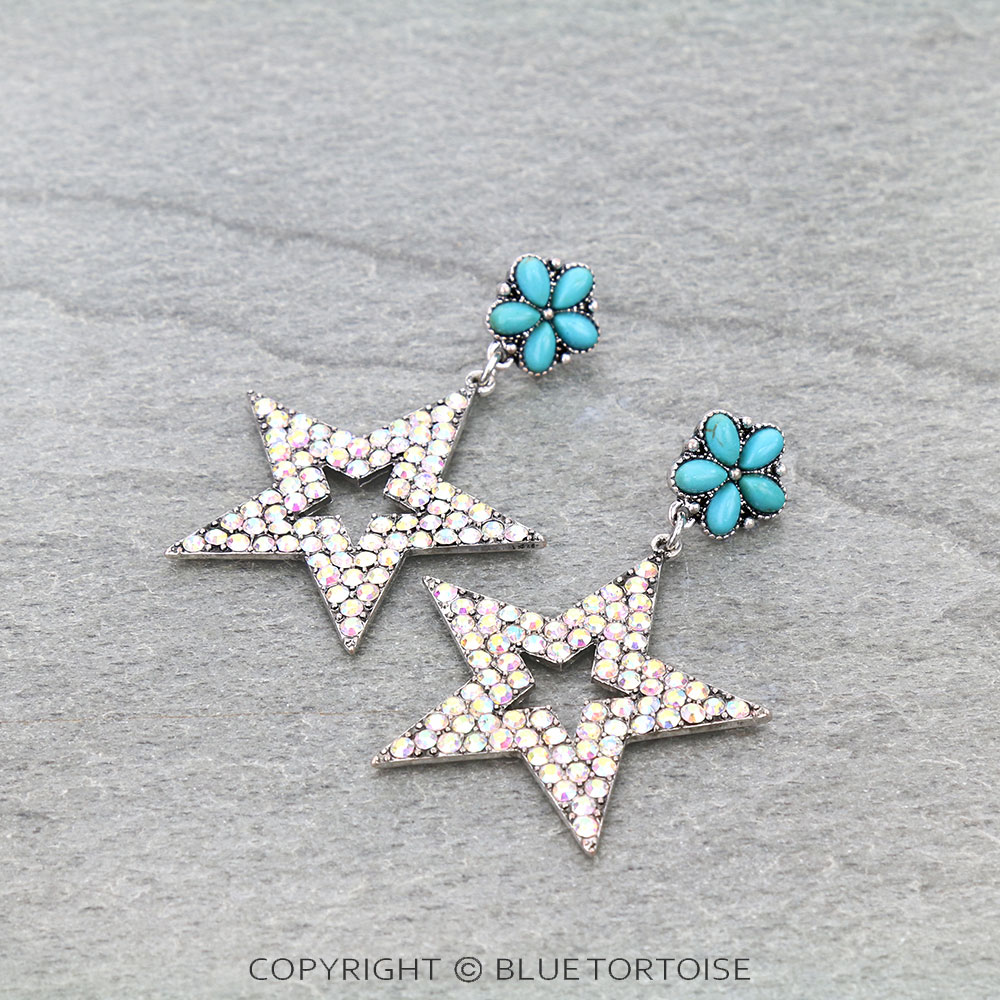 Western Star Stone Stud Earrings