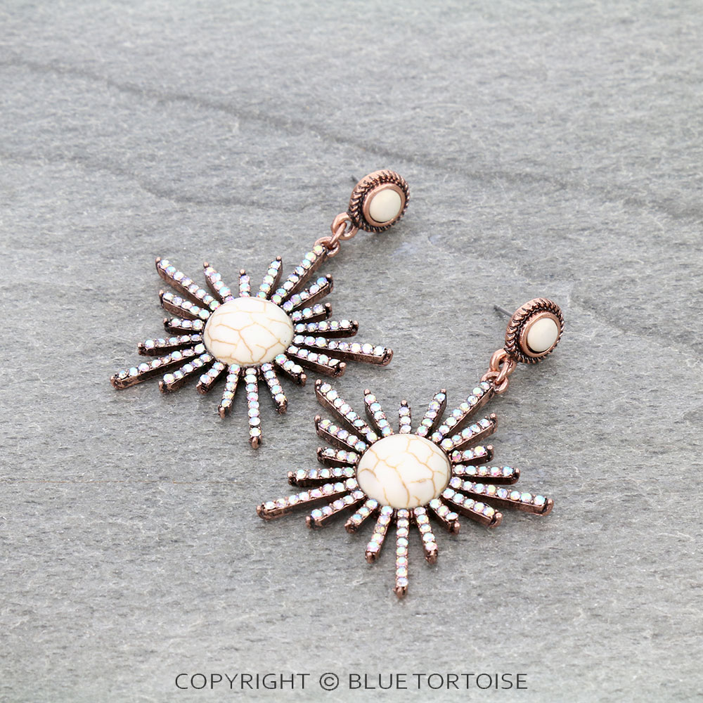 Western Style Stone Stud Earrings