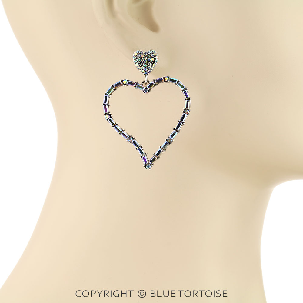 Western Heart Stone Stud Earrings - Image 2