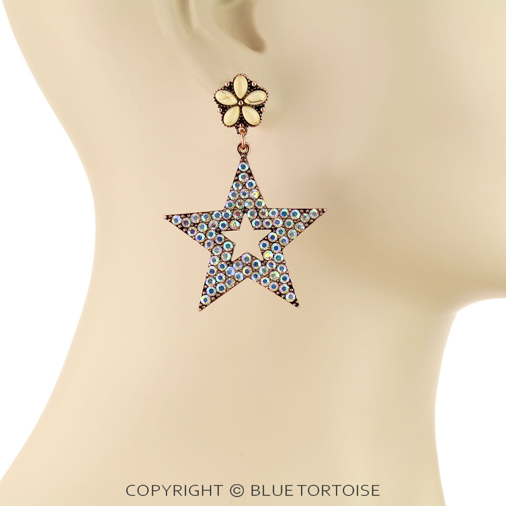 Western Star Stone Stud Earrings - Image 2