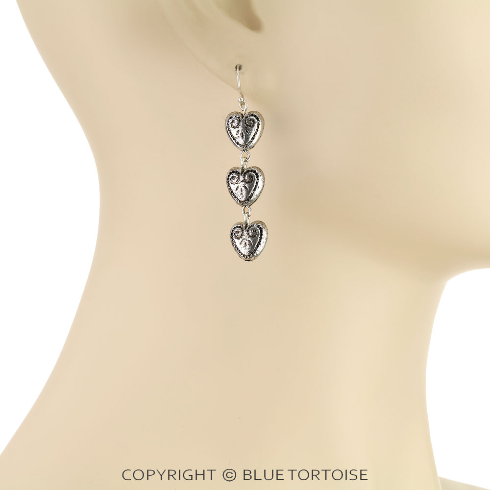 Heart Dangling Earrings - Image 2