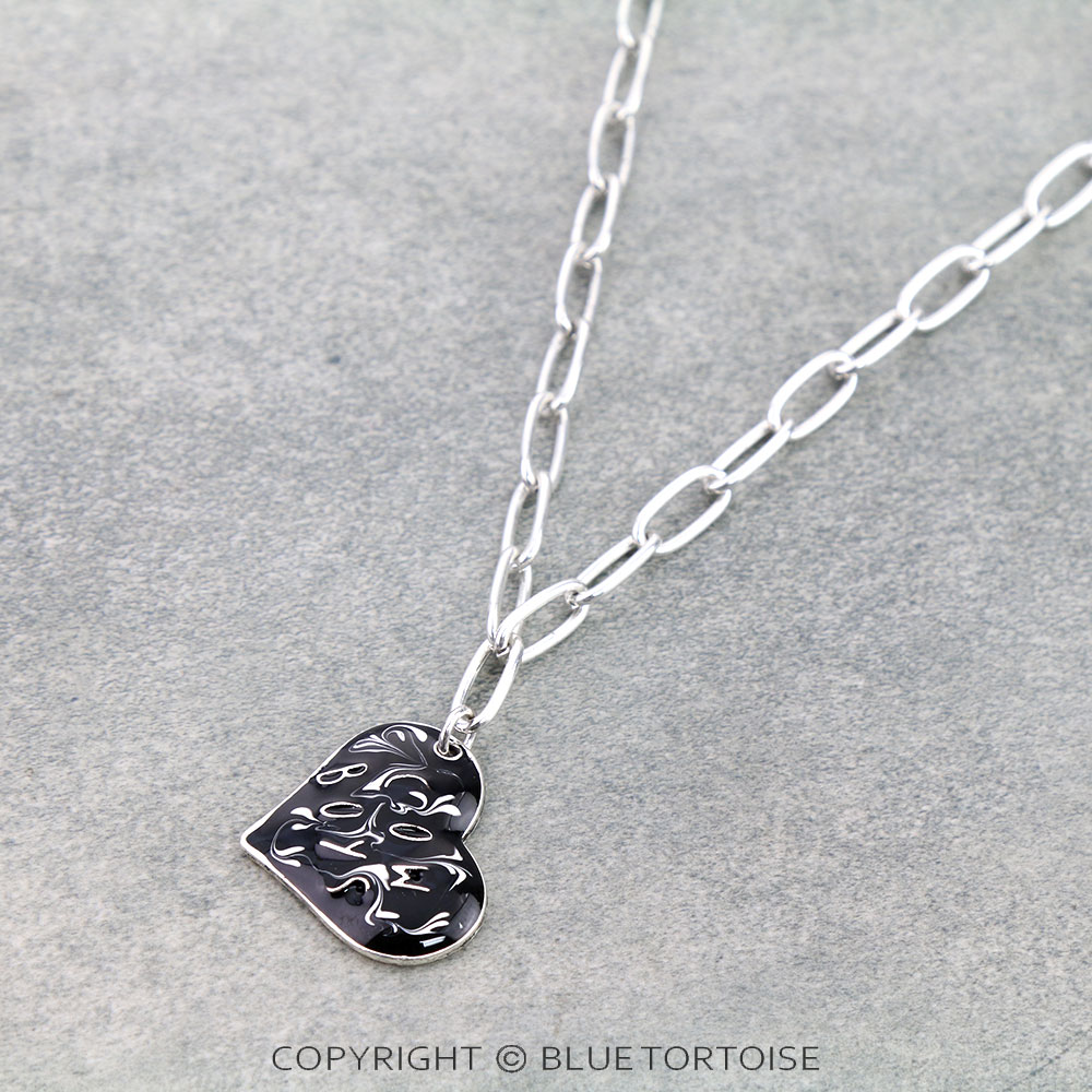 Heart Shape Cowboys Pendant Necklace - Image 3