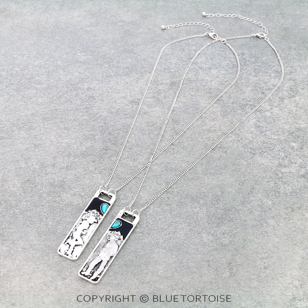 Western Rodeo Couple Pendant Necklace