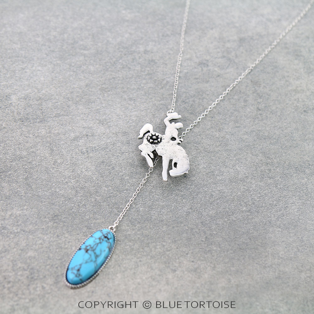 Western Cowboy Stone Pendant Necklace - Image 5