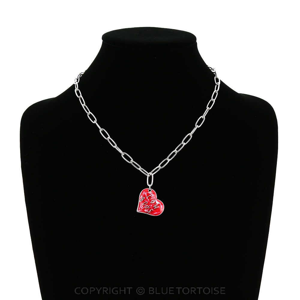 Heart Shape Cowboys Pendant Necklace - Image 2