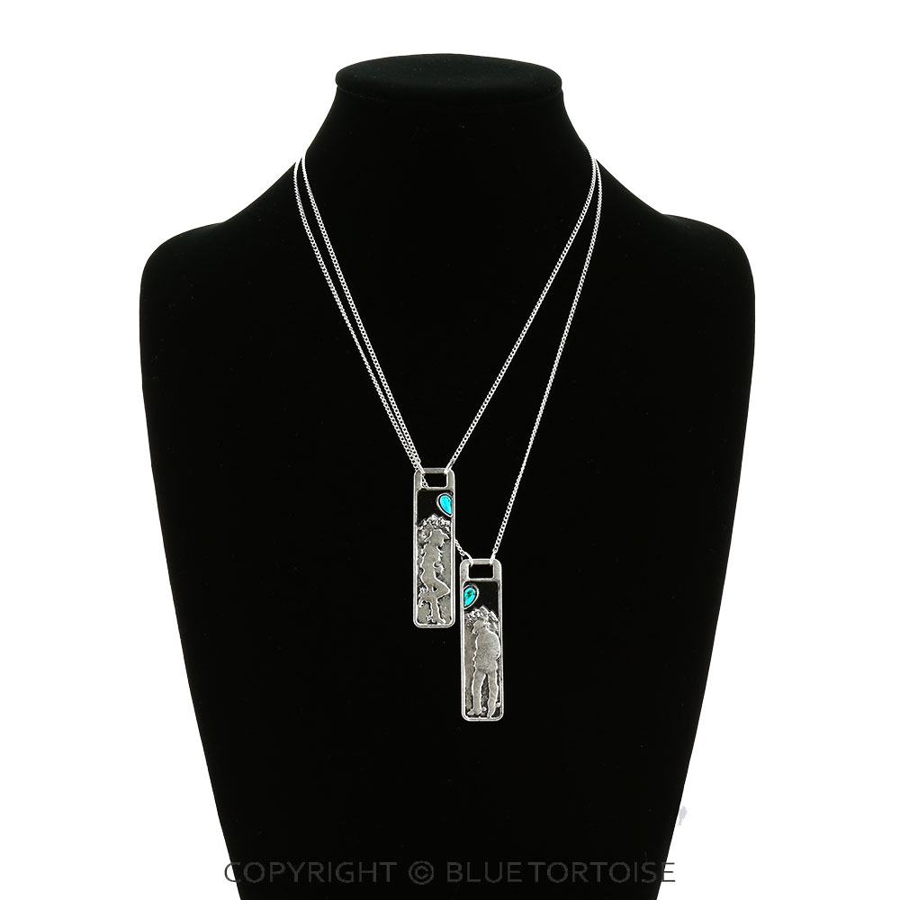 Western Rodeo Couple Pendant Necklace - Image 2