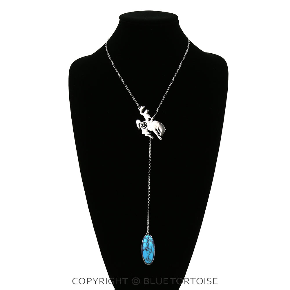 Western Cowboy Stone Pendant Necklace - Image 3