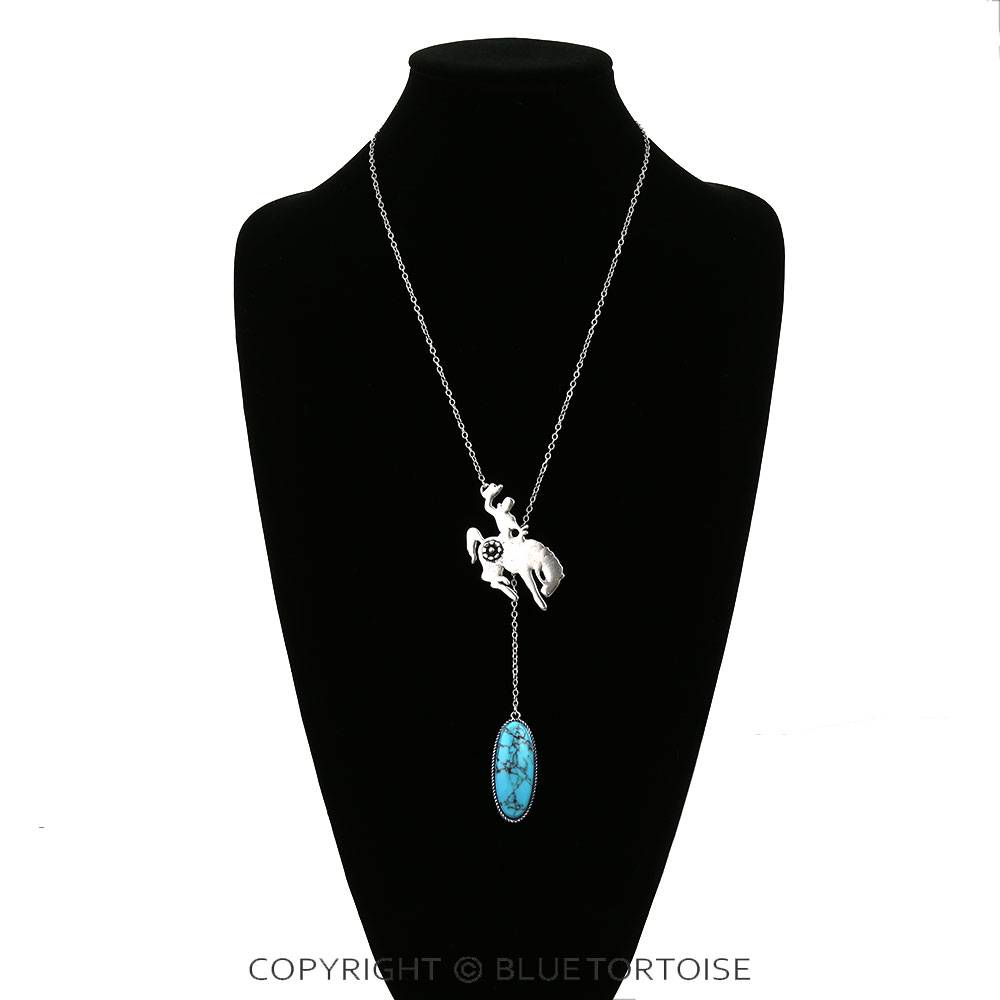 Western Cowboy Stone Pendant Necklace - Image 2