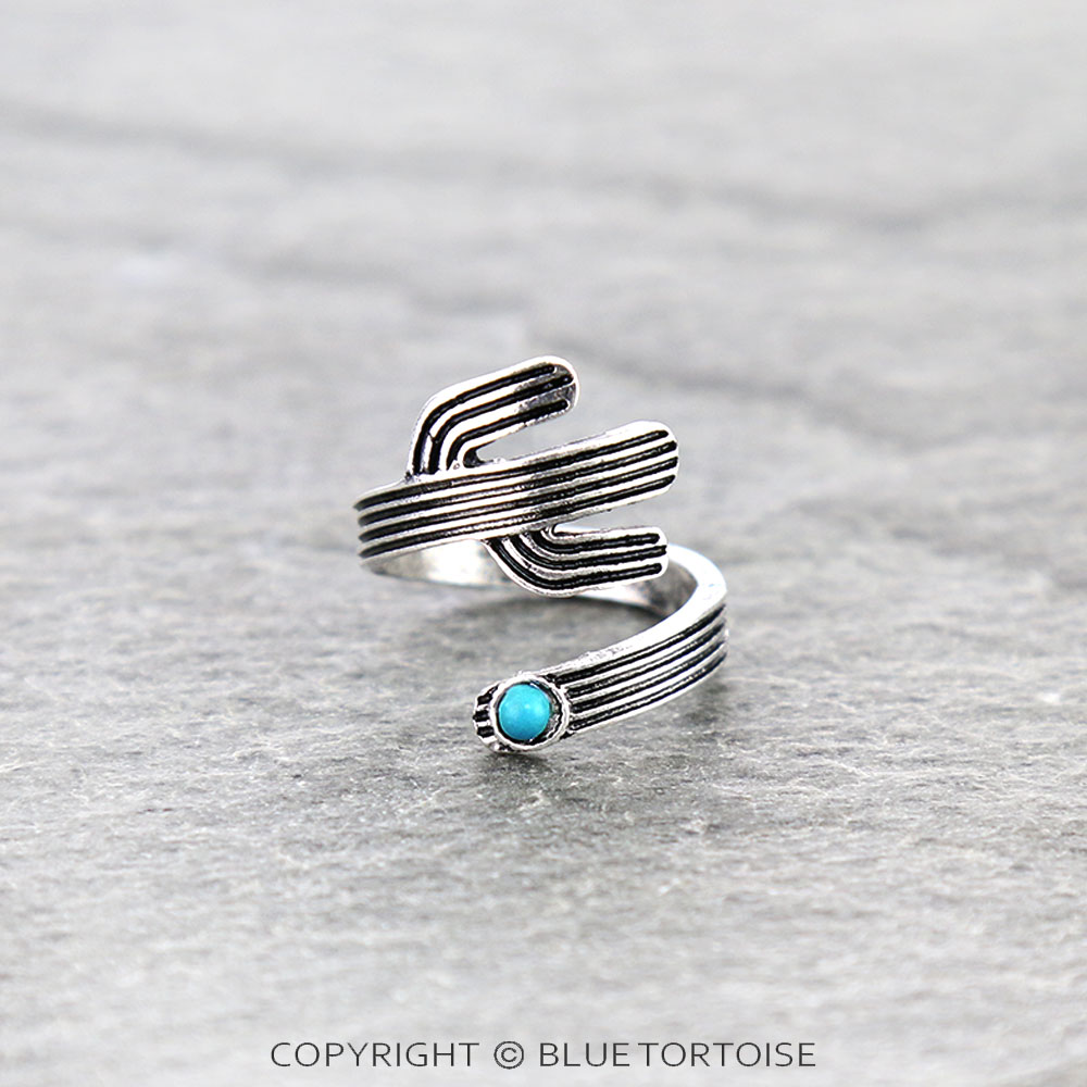 Western Cactus Shape Cuff Ring