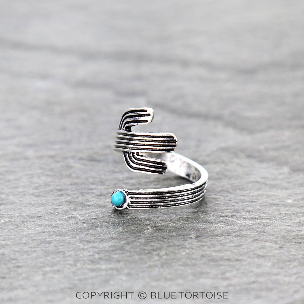 Western Cactus Shape Cuff Ring - Image 2
