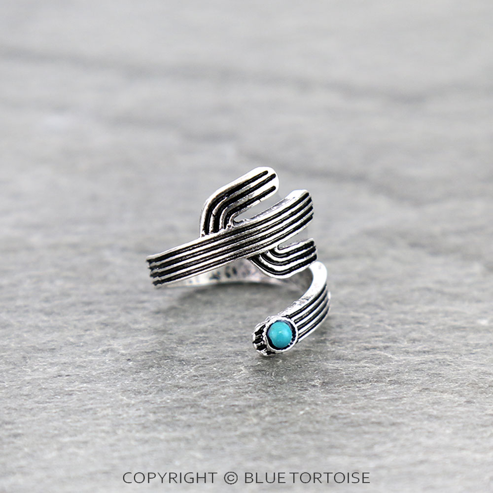 Western Cactus Shape Cuff Ring - Image 3