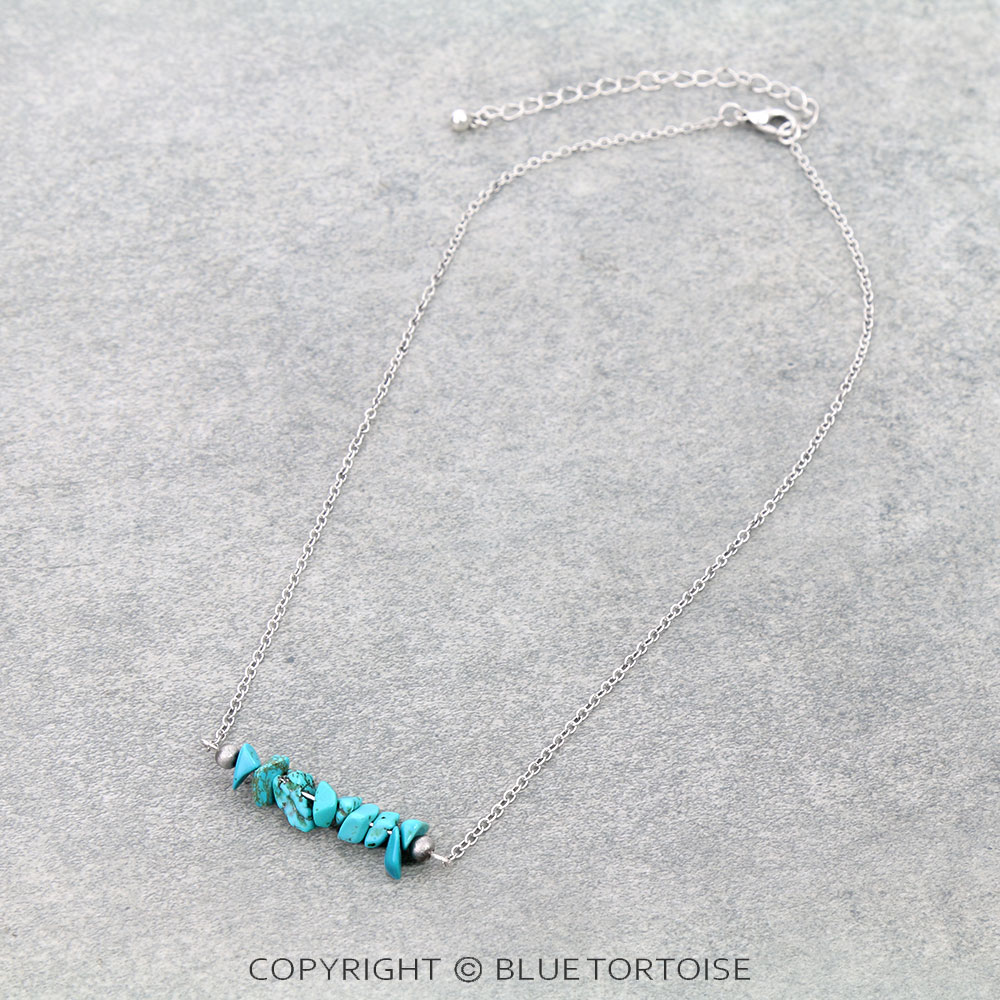 Western Chip Stone Bar Necklace