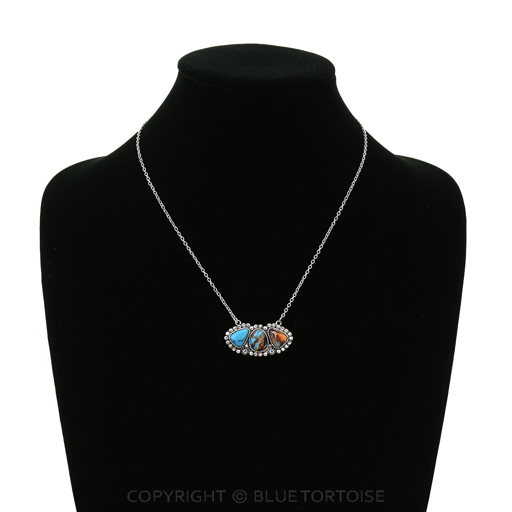 Western Hand Stone Pendant Necklace - Image 2