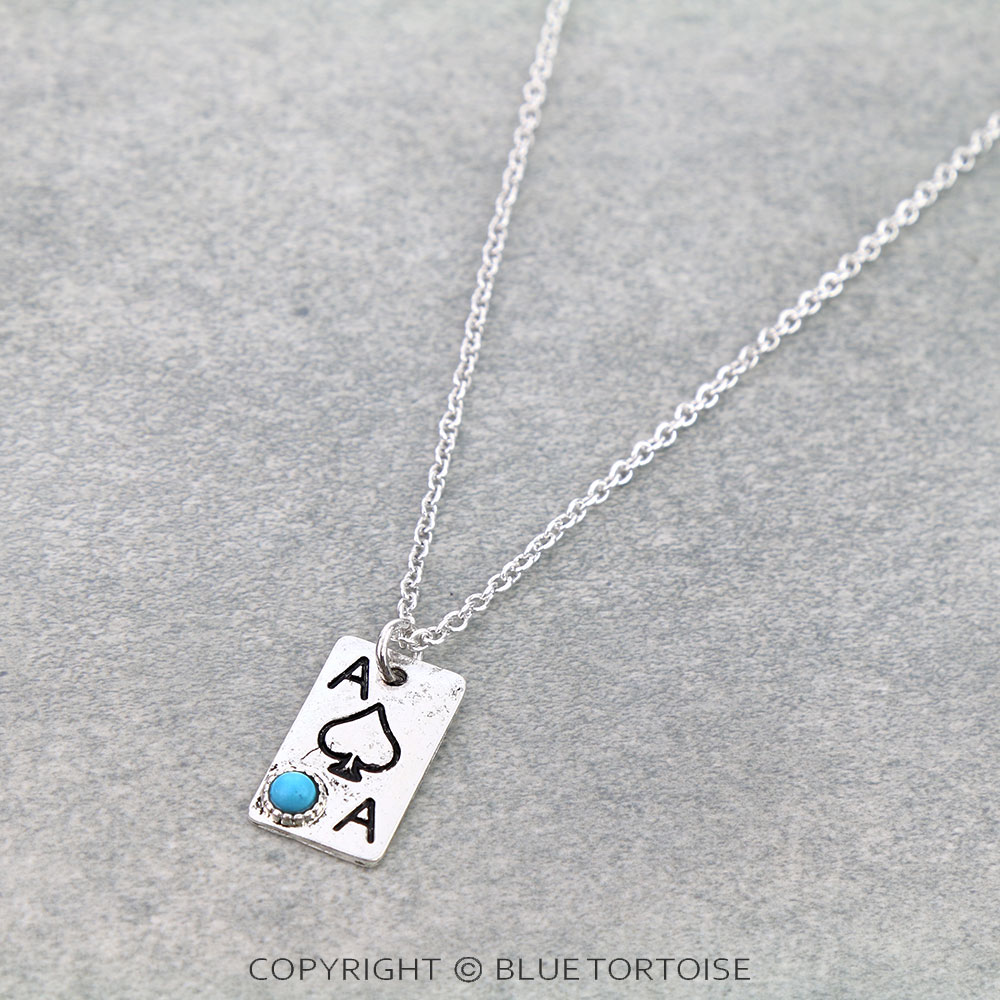 Western Ace of Spades Pendant Necklace