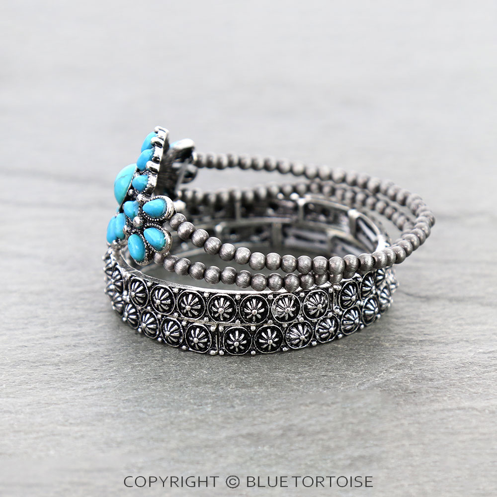 3-IN-1 Set Western Concho Stone Bracelet - Image 2