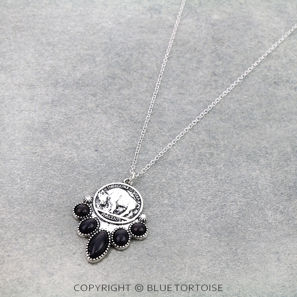 Western Buffalo Coin Pendant Necklace
