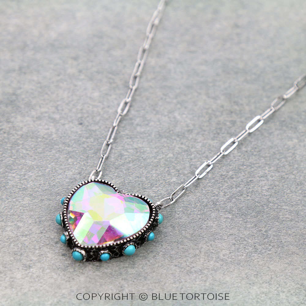 Heart Stone Pendant Necklace - Image 3