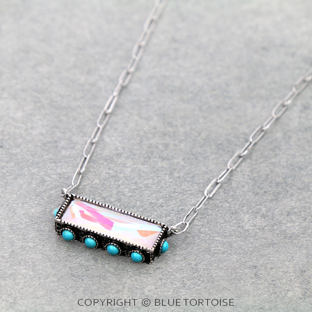 Bar Stone Pendant Necklace - Image 3