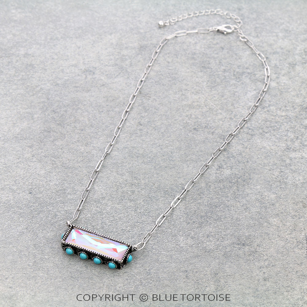 Bar Stone Pendant Necklace