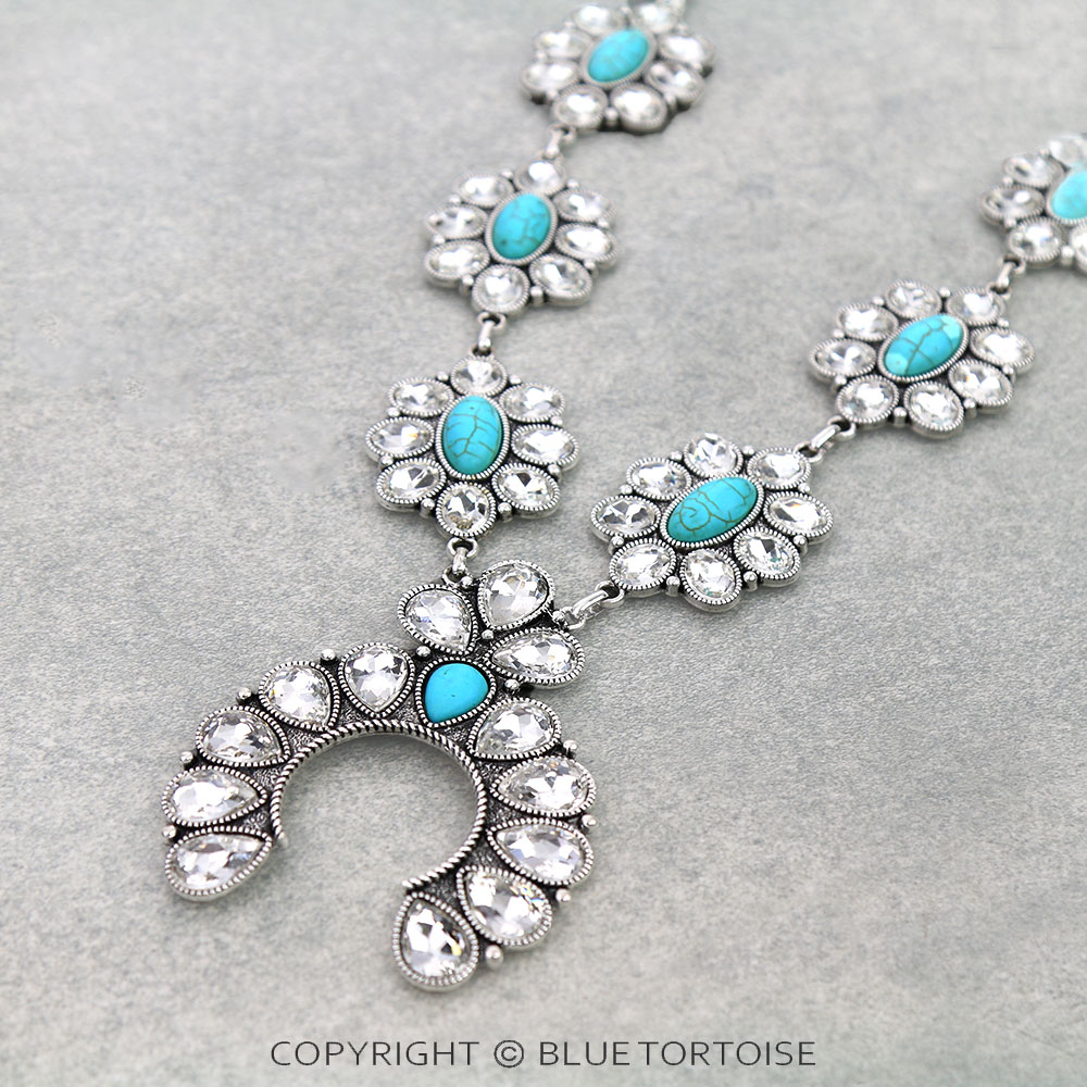 Squash Blossom Stone Necklace Set - Image 3