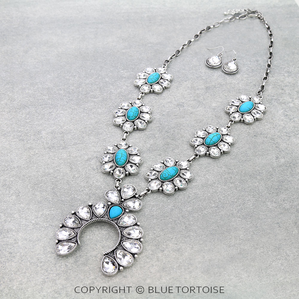 Squash Blossom Stone Necklace Set