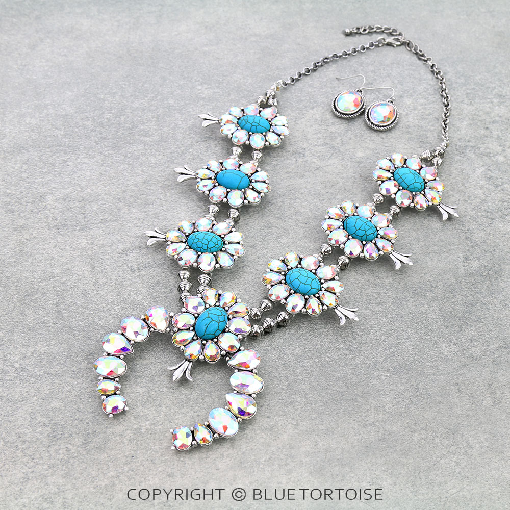 Squash Blossom Stone Necklace Set