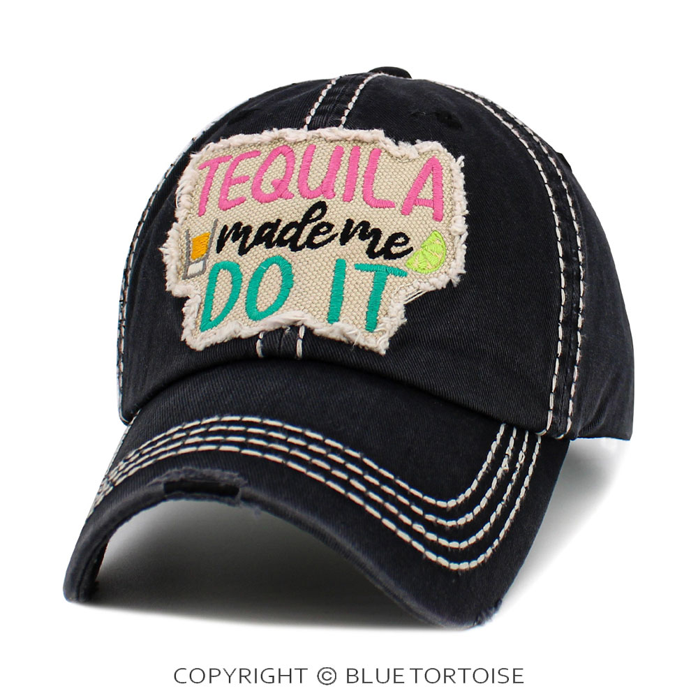 "Tequila Made Me Do It" Washed Vintage Ball Cap - Image 2