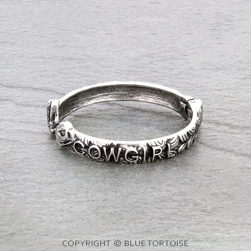 Western Cowboy Hat Hinge Bangle Bracelet - Image 2