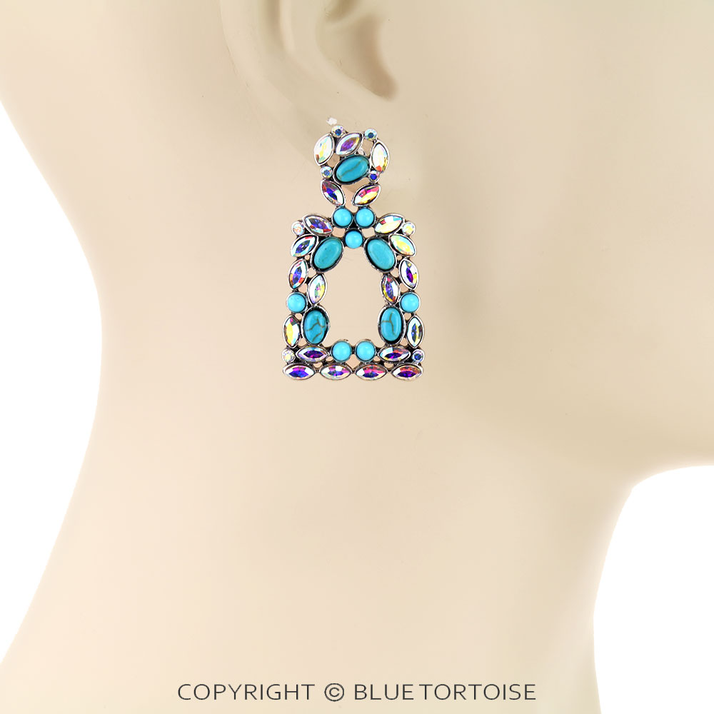 Western Style Stone Stud Earrings - Image 2