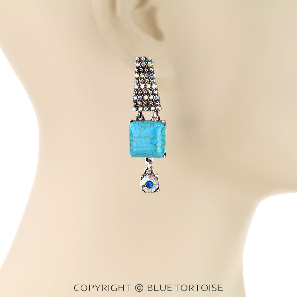 Western Style Stone Stud Earrings - Image 2