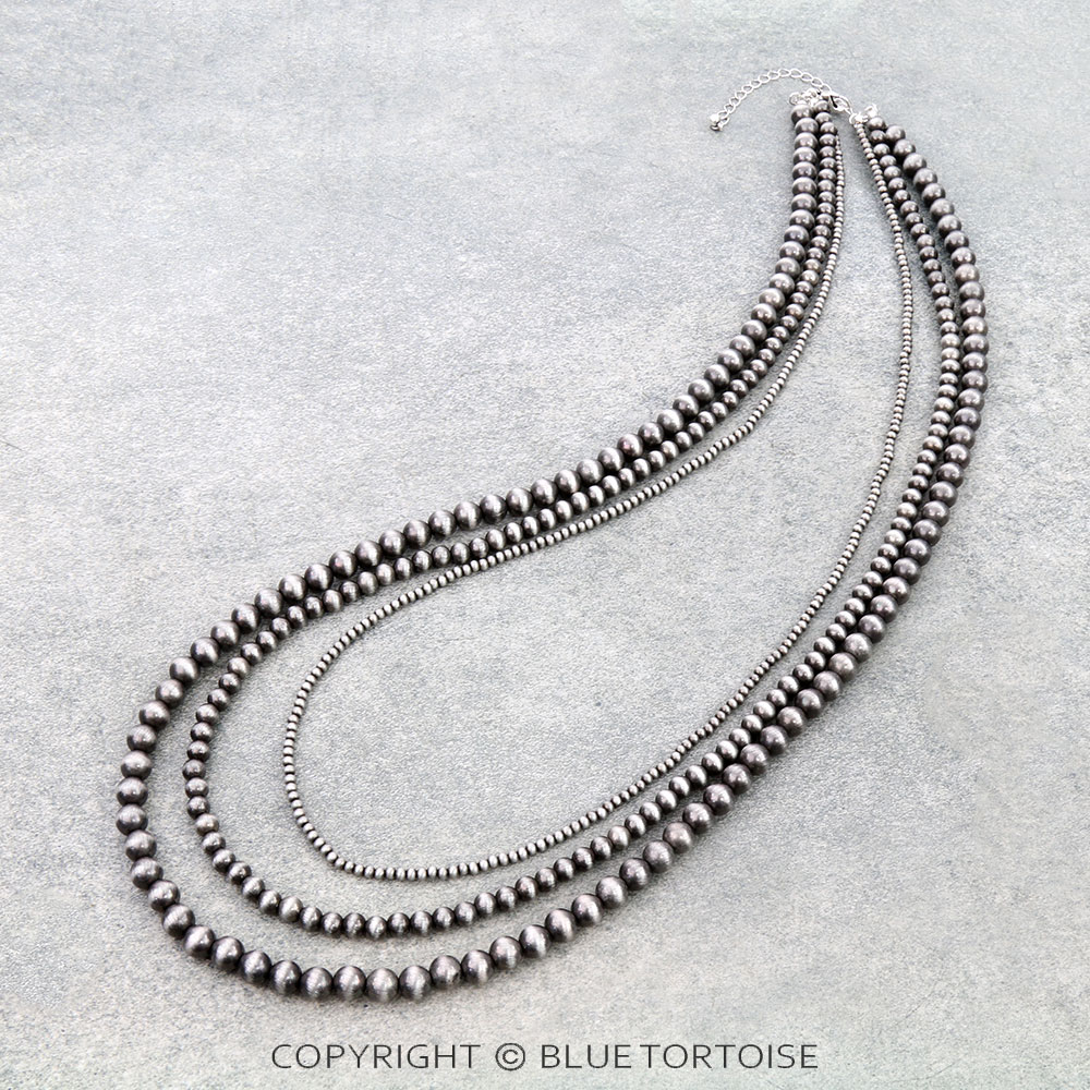 Multi Layered Navajo Style Pearl Necklace - Image 3