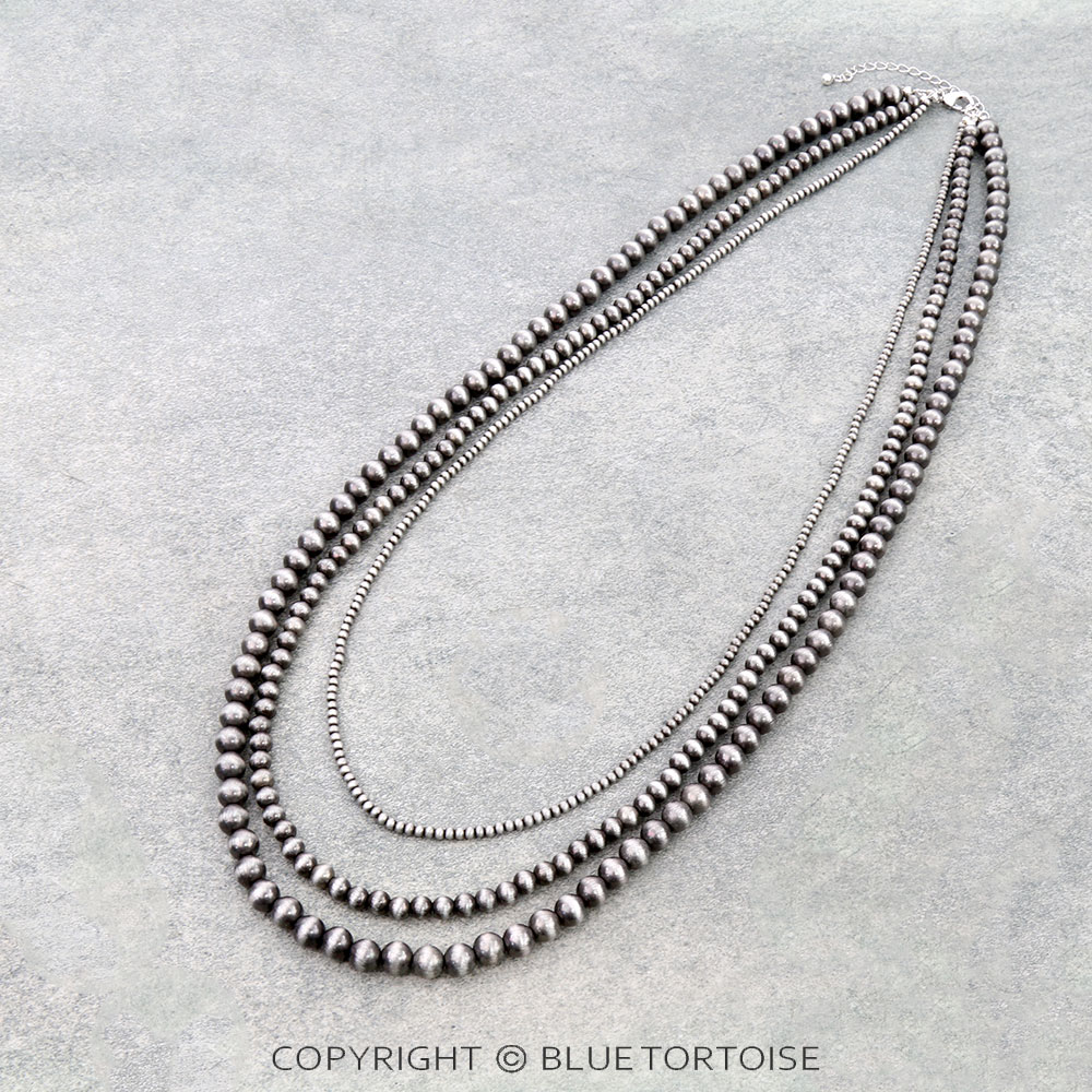 Multi Layered Navajo Style Pearl Necklace