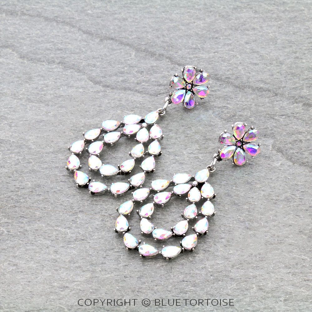 Western Teardrop Shape Stone Stud Earrings