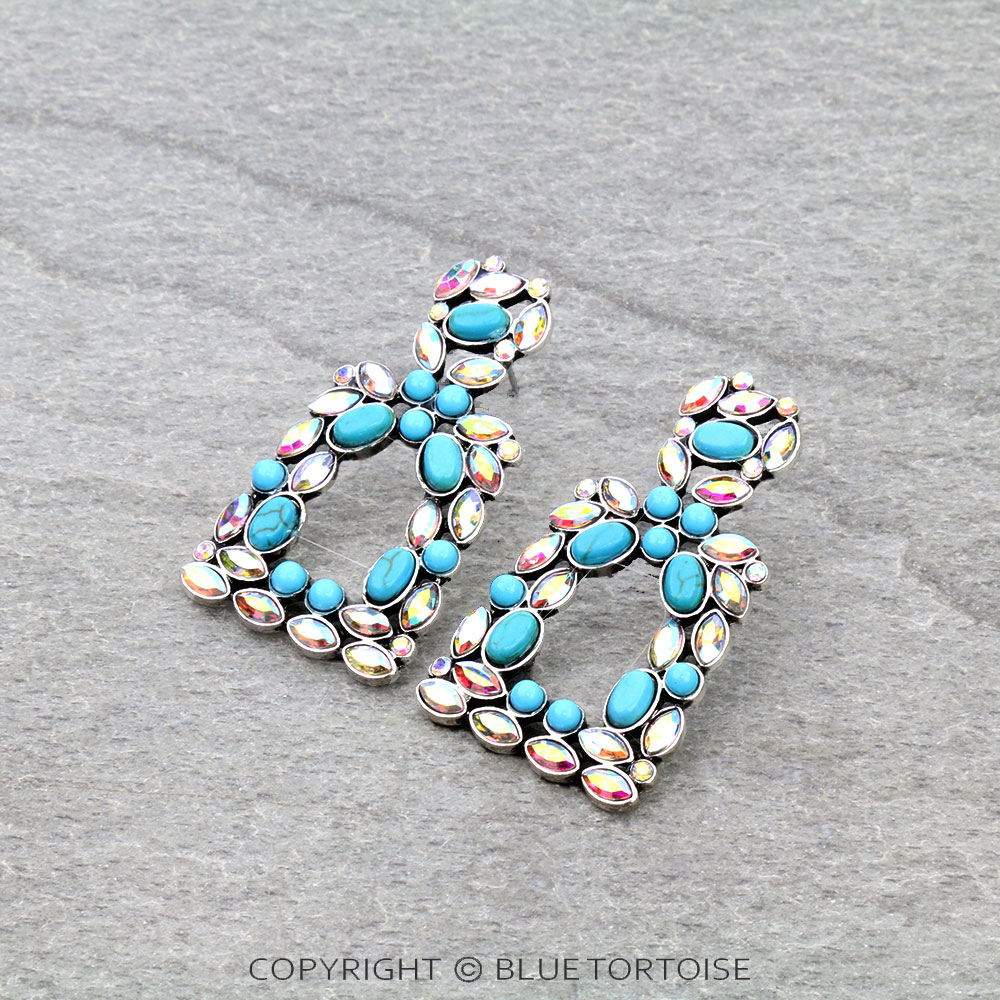 Western Style Stone Stud Earrings