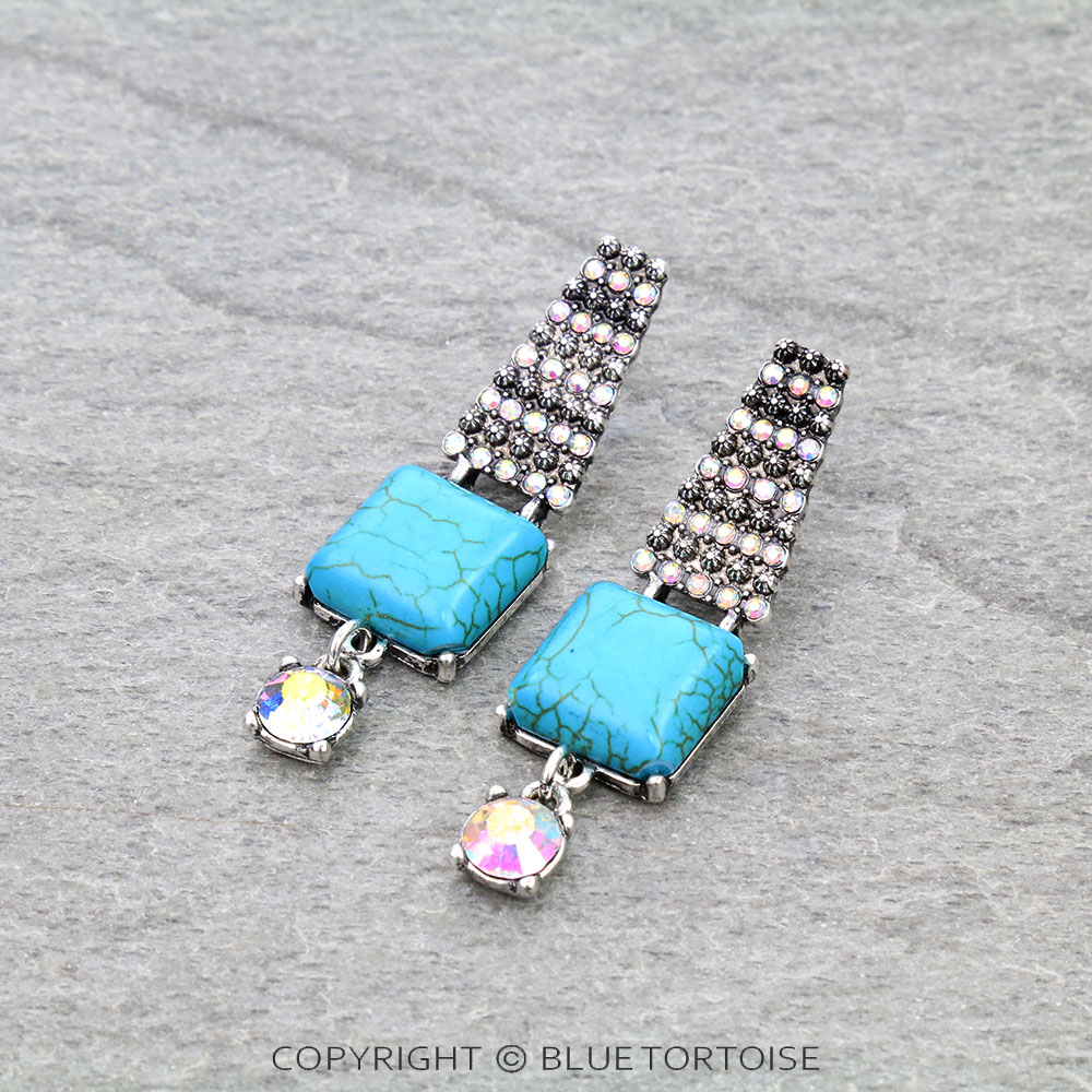 Western Style Stone Stud Earrings
