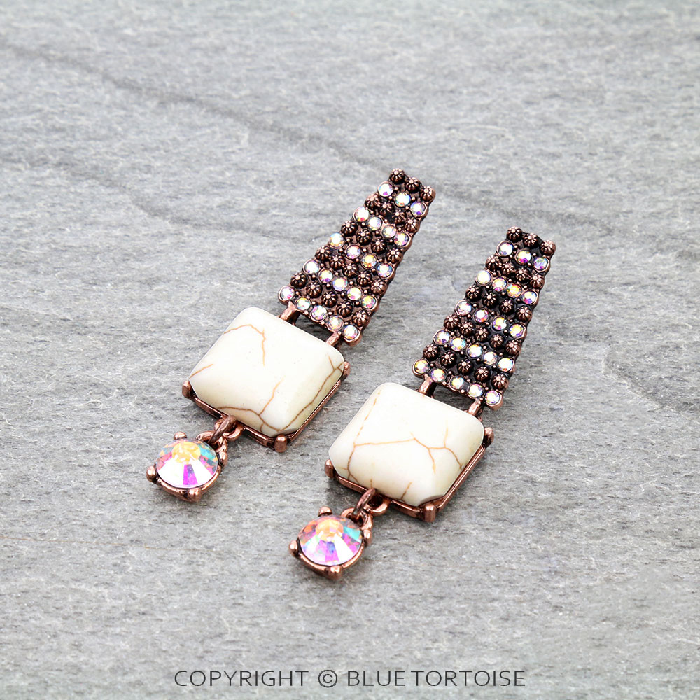 Western Style Stone Stud Earrings