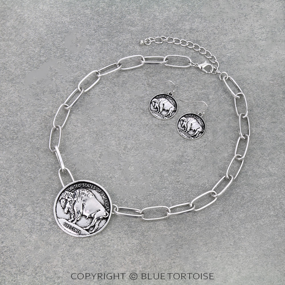 Western Buffalo Coin Choker Set