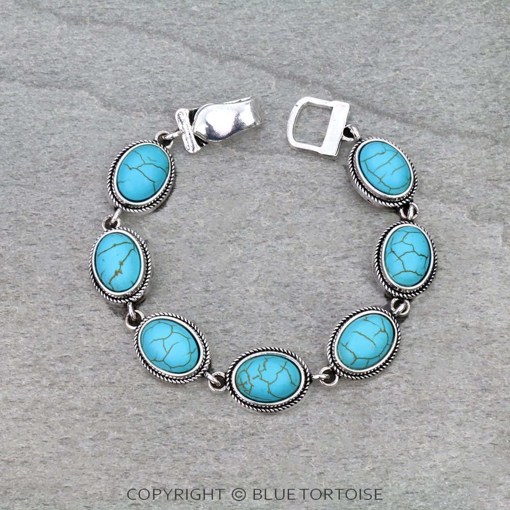Western Oval Stone Magnetic Bracelet