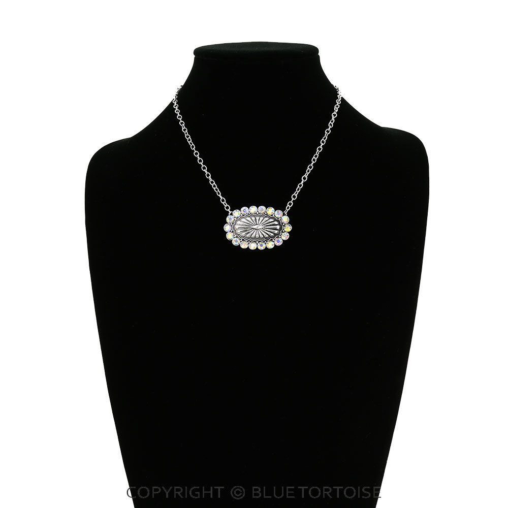 Western Concho Stone Pendant Necklace - Image 2