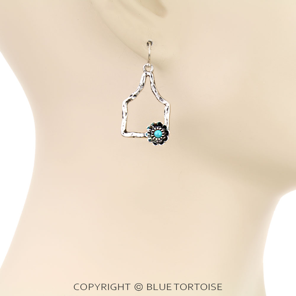 Western Cutout Ear Tag Dangle Earrings - Image 2