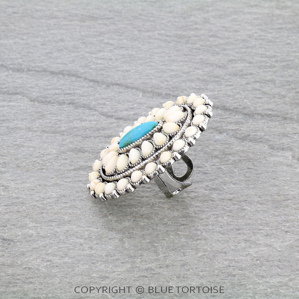Western Design Stone Cuff Ring - Image 2