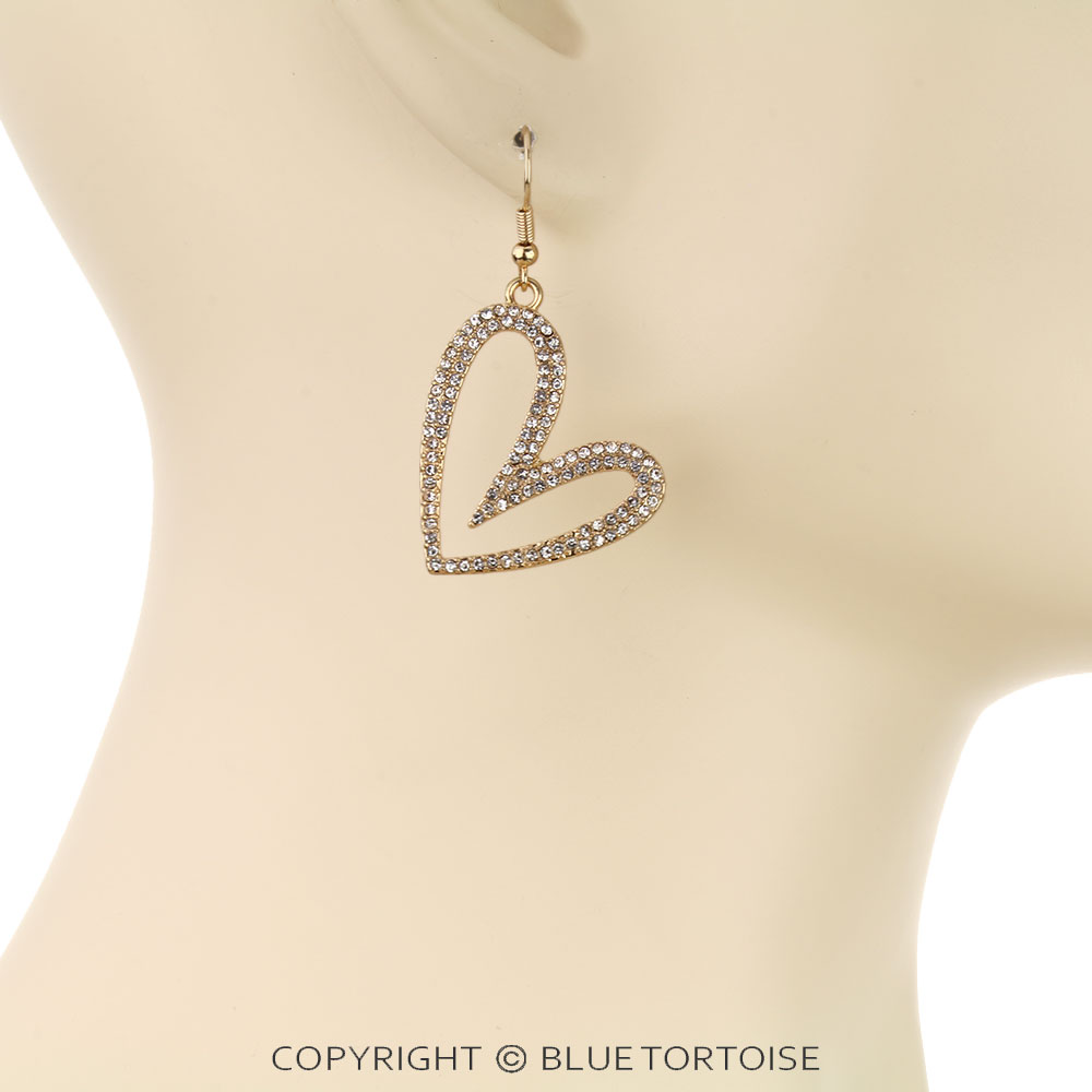 Heart Stone Dangle Earrings - Image 2